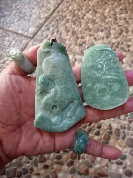 Koleksi 2pcs GIOK Burma Borongan + Gelang giok Boss