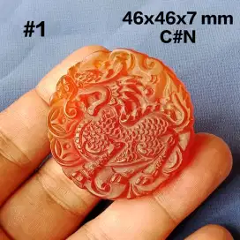 Liontin batu carnelian, carving keren @350k