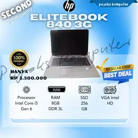 LAPTOP (HP ELITBOOK 840 3G) CORE i5 GEN6 8GB SSD 256GB SECOND NB