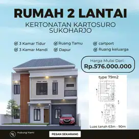 RUMAH 2 LANTAI DEKAT TOL & BANDARA ADI SUMARMO