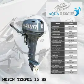 Mesin Tempel Perahu Motor Outboard Merk Parsun 15 PK 2 Tak