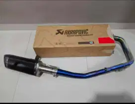 Knalpot AKRAPOVIC FULL SISTEM, 
blue Pipe (Original) NINJA 250cc.