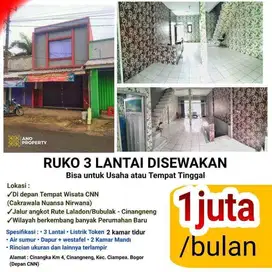 RUKO 3 LANTAI MURAH BOGOR BISA BULANAN