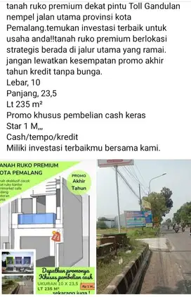 Tanah ruko premium kota Pemalang