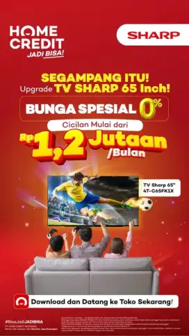 seGampang Itu bawa pulang Smart TV Sharp pakai home credit cicilan 0%