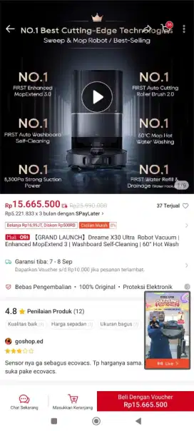 CUCI GUDANG!!! Dijual vacuum cleaner dreame baru