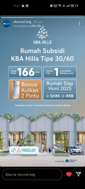 Jual Rumah Primary Arjasari Hills 30/60 (Rumah Subsidi)