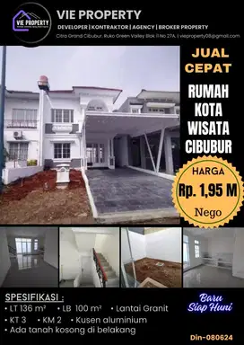 RUMAH KOTA WISATA CIBUBUR SIAP HUNI