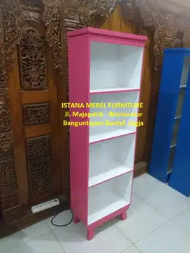 Almari Lemari Rak Buku Sepatu Kotak Susun Tingkat 4 Serbaguna Kayu #BS