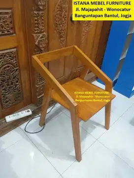Kursi Komputer Belajar Tulis Makan Cafe Warung Tamu Sandaran Kayu #BS