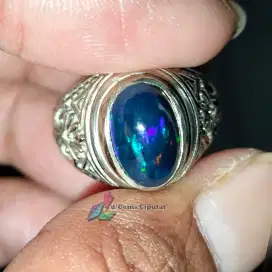 Batu Cincin Akik Permata Natural Black Opal kalimaya Jarong