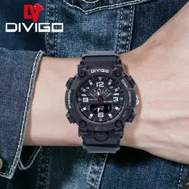 Jam Tangan Pria Analog Sport Strab Rubber DIVIGO water resistant