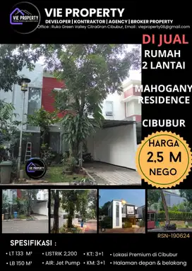 TURUN HARGA DIJUAL RUMAH RAPI LOKASI  PREMIUM MAHOGANY RESIDENCE