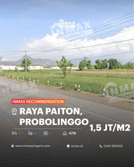 Tanah Luas + Murah Lokasi Strategis 0 Jalan Raya Paiton Probolinggo