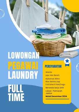 Lowongan Pegawai Laundry Part Time di Palmerah Jakbar