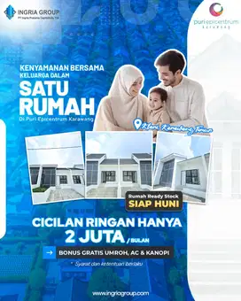 SATU SATUNYA RUMAH SIAP HUNI FREE UNDIAN UMRAH DI KLARI KARAWANG