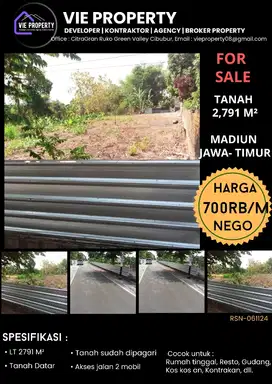 DIJUAL MURAH DIBAWAH PASARAN KAVLING DI WAYUT MADIUN JATENG