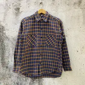 Flanel Uniqlo - Size S fit L - Baju Kemeja Flannel