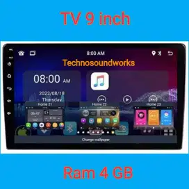 TV Ram 4 Android 9 inch tape doubledin konek internet