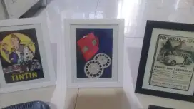 Jual poster jadul repro berframe kaca