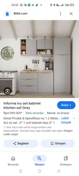 Kitchen set bekas merek informa dan meja makan merek ikea