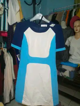 Dress presbody biru putih