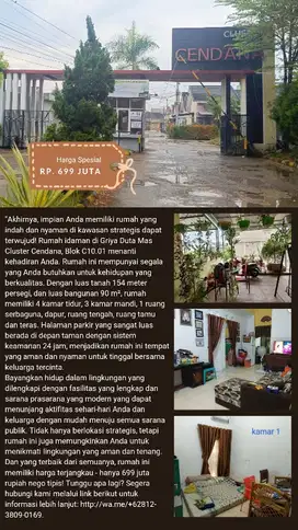 jual rumah murah di duta mas sukarami