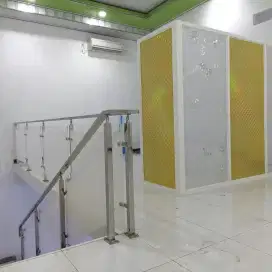 Railing tangga kaca balkon stenlis kanopi alderon solarflat minimalis