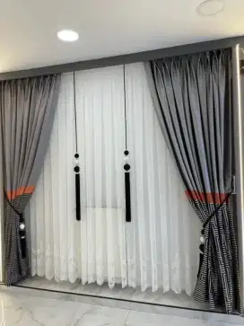 Jual gordyn gorden tirai vertikal roll blind jasa wallpaper dinding vi