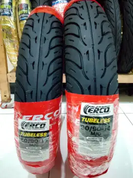 SATU SET BAN LUAR TUBLES ERCO 80/90-14 & 90/90-14 ALL MOTOR MATIC