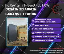 PC RAKITAN BARU GARANSI 1TH i7-Gen9 9700 RAM16GB NVME256GB