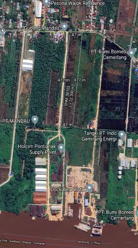 Tanah daerah Industri tepi jalan Wajok hilir L47xP470