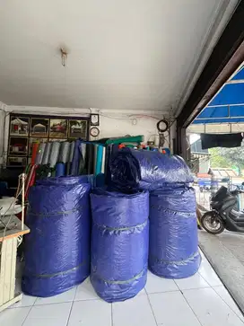 Jual terpal tutup kapal/tongkang ukuran 35x28  tipe A5 biru silver