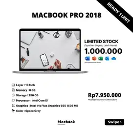 MacBook Pro 2018 TB RAM 8/256 GB