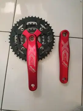 Crank Jiankun triple Chainring alumunium red