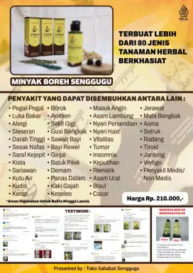 Senggugu Minyak Boreh Segala Keluhan