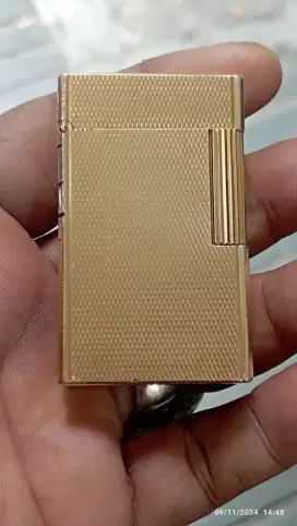 Korek Api Lighter ST DUPONT Goldplate One Hole ORIGINAL Made In France