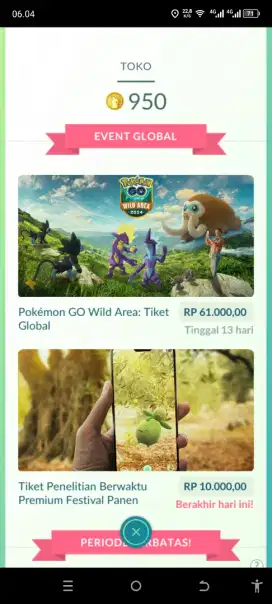 Game akun pokemon go level 34 murah