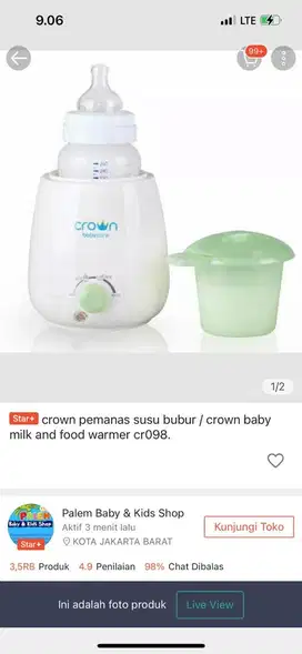 Crown pemanas susu & bubur bayi