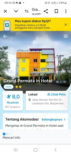 Hotel Bintang 3 Kalimantan Selatan