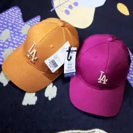 Topi MLB LA diamond size besar warna Bata Bonus Merah magenta