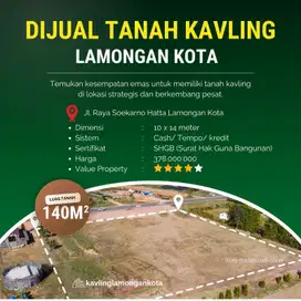 Jual Kavling Murah di Lamongan Kota, Lokasi Strategis Dekat Pusat Kota