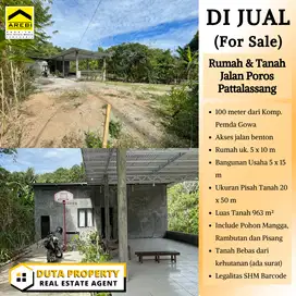 Dijual Rumah dan Tanah Jalan Poros Pattalassang Gowa