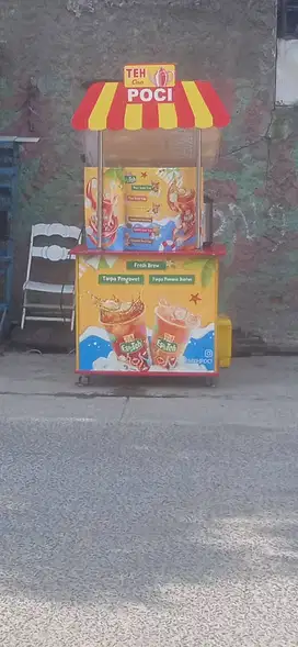 Booth dan peralatan es teh poci lengkap