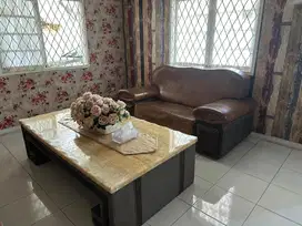 Sofa set kulit mewah