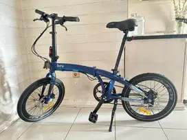 Sepeda lipat ecosmo biru 8 speed