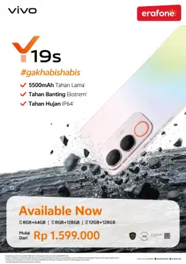 Terbaru vivo Y19s 5500mAh grade military