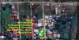 Dijual Tanah Kavling Jln Kuansing, 100m dr Jln Kartama, PEKANBARU