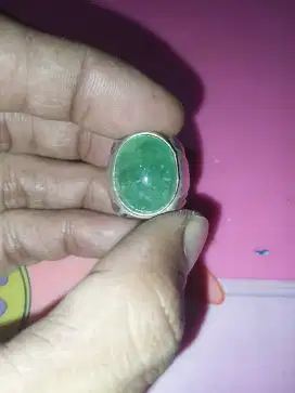 Cincin natural green quarzite bahasa pasaran zamrud zambia