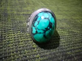 Batu cincin firus hijau natural asli